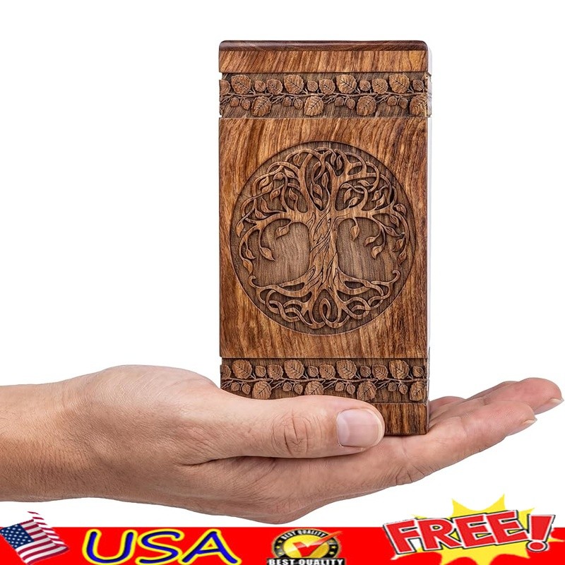 Handcrafted Tree of Life Urn Adult Ashes Unique Durable Memorial Keepsake New