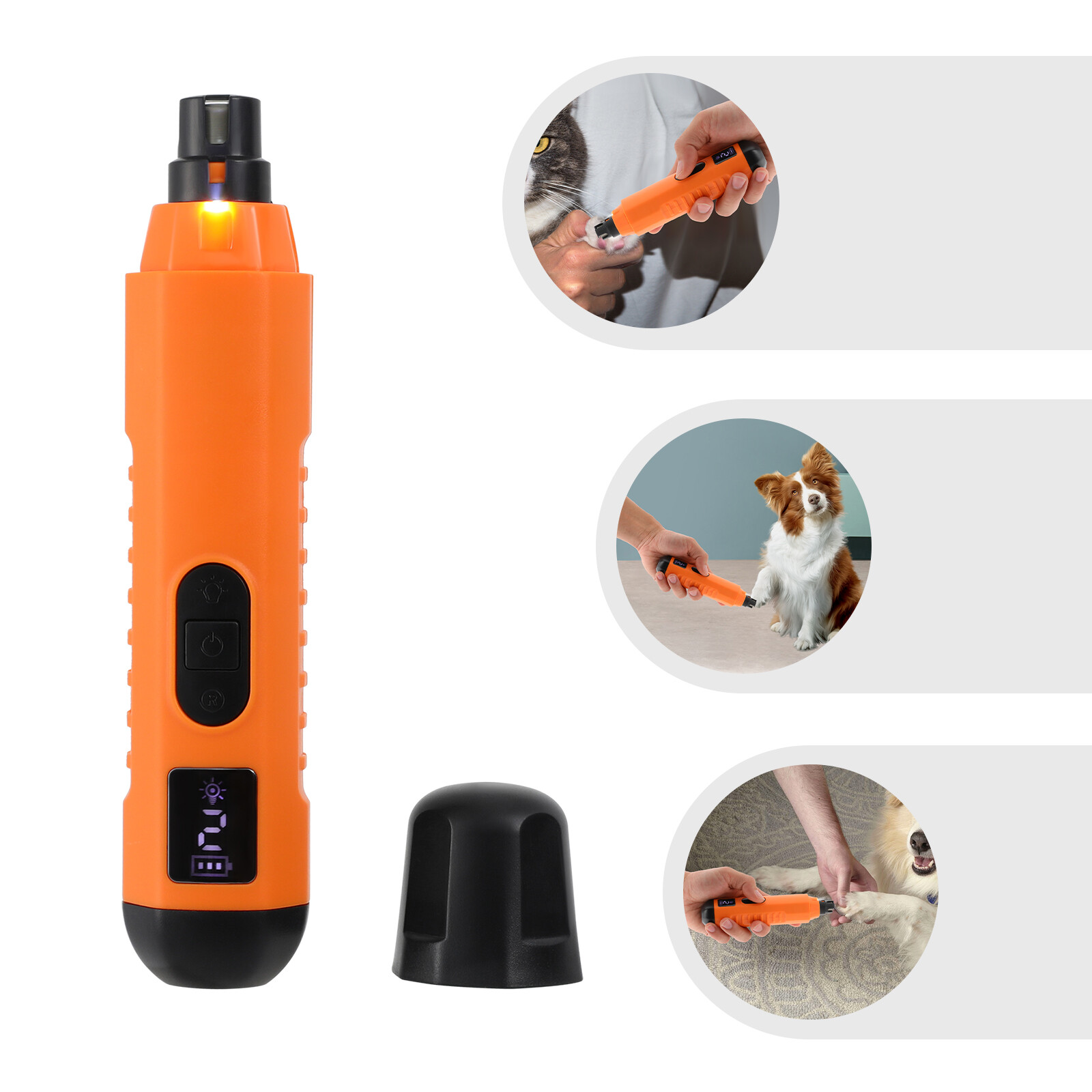 Cordless Pet Nail Grinder with Lights Dual LED Lighting Pet Nail Grinder