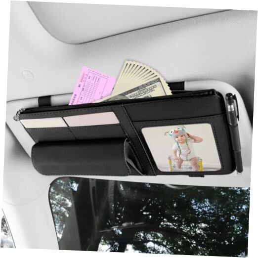 Car Sun Visor Organizer, Visor Storage Pouch Holder with a Classic Black
