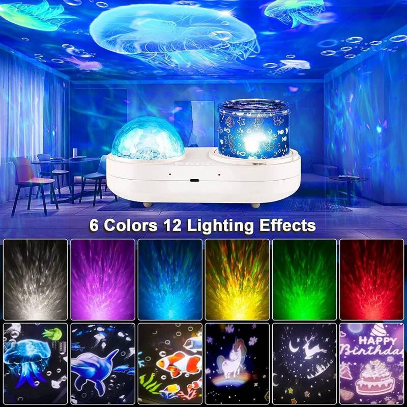 Kids Projector Night Light Ocean Waves & Animals 360 Rotation