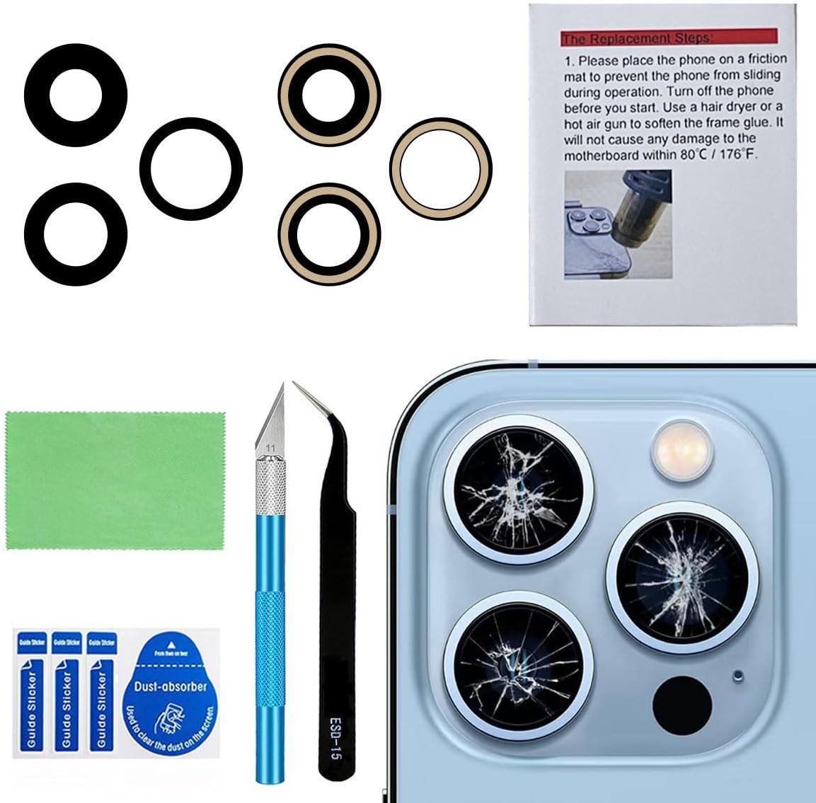 Back Camera Glass Lens Replacement for iPhone 13 pro and iPhone 13 pro max