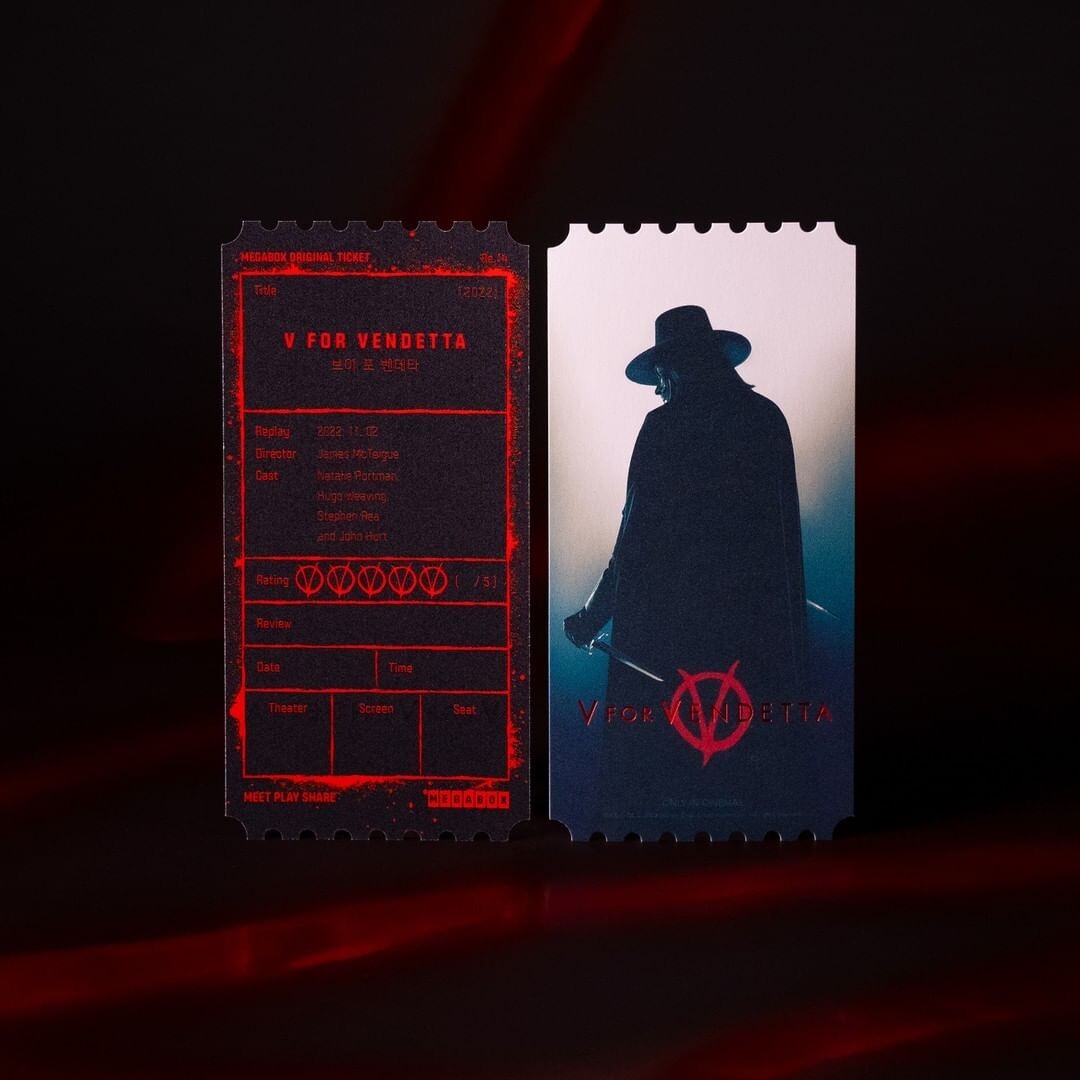 V FOR VENDETTA  korea Megabox Original Limited movie ticket
