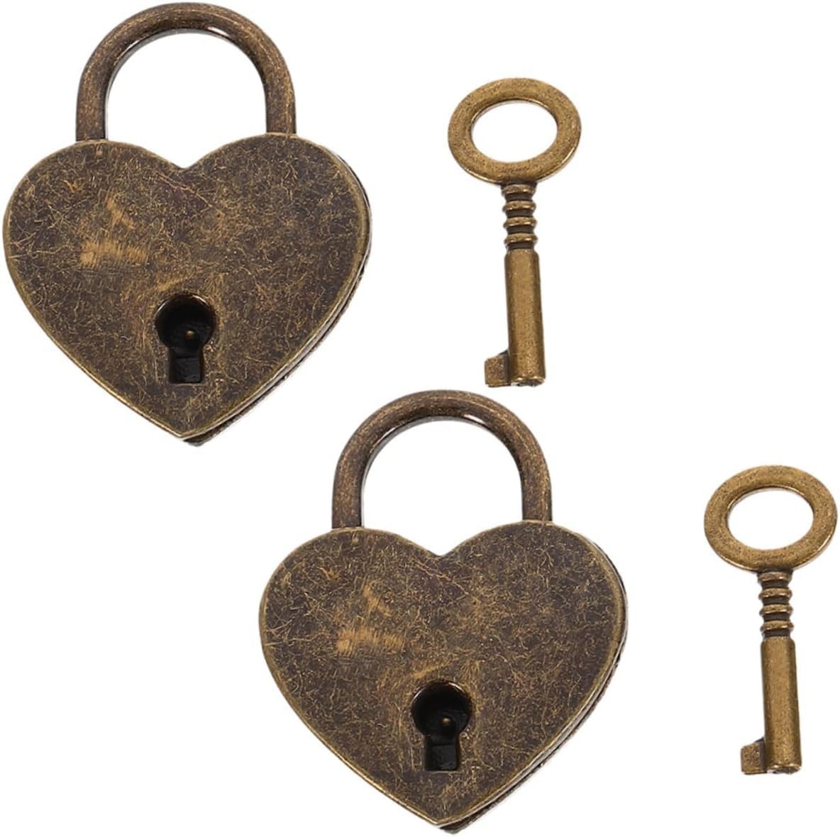 1PC Lock Antique Brass Padlock with Key,Small Locks Keys,Vintage 