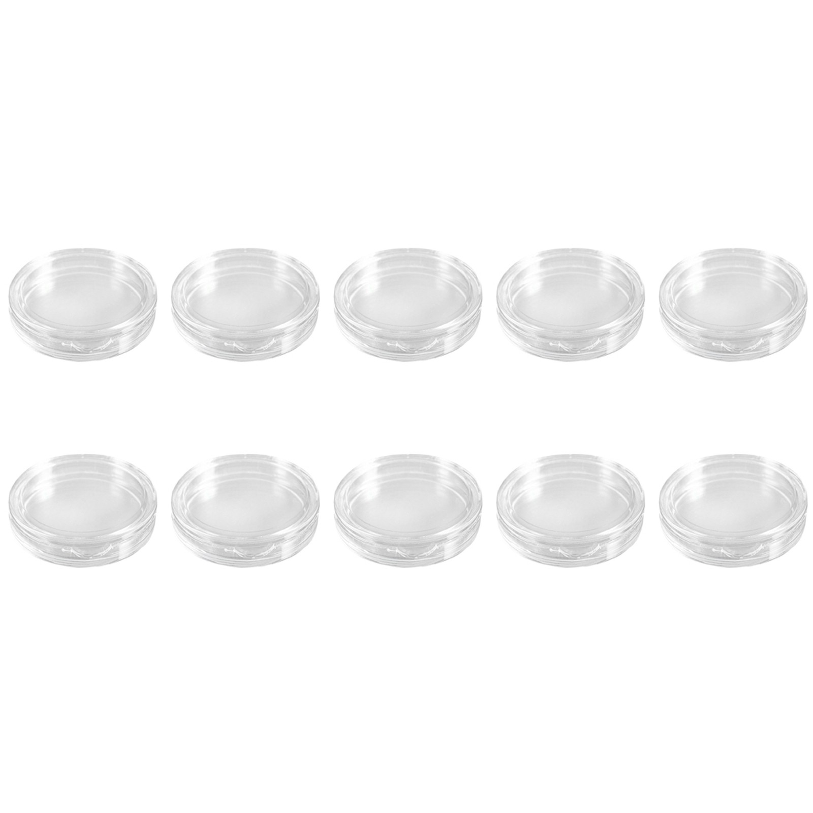 30 Pcs Small Round Transparent Plastic Coin  Box 25mm O2Q54042