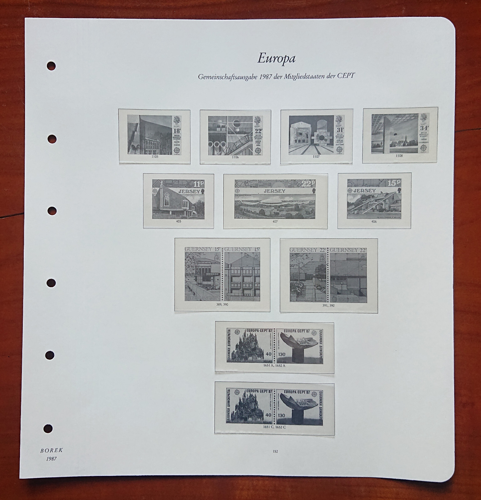 Vordruckblatt Europe Sinking Joint Issue 1987 Mitgliedstaaten Cept Jersey