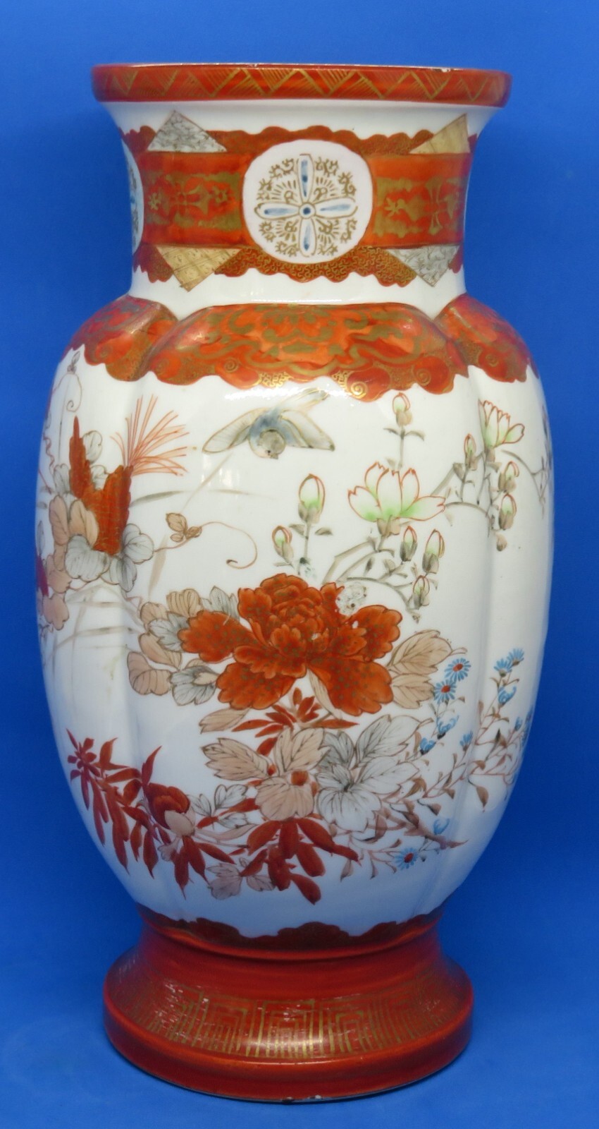 Japanese Kutani vintage Victorian Meiji Period oriental antique large vase B