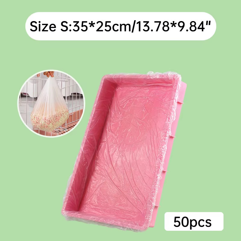 50Pcs Disposable Rabbit Cage Liner Plastic Bunny Cage Mat Cleaning Pad Hamster D