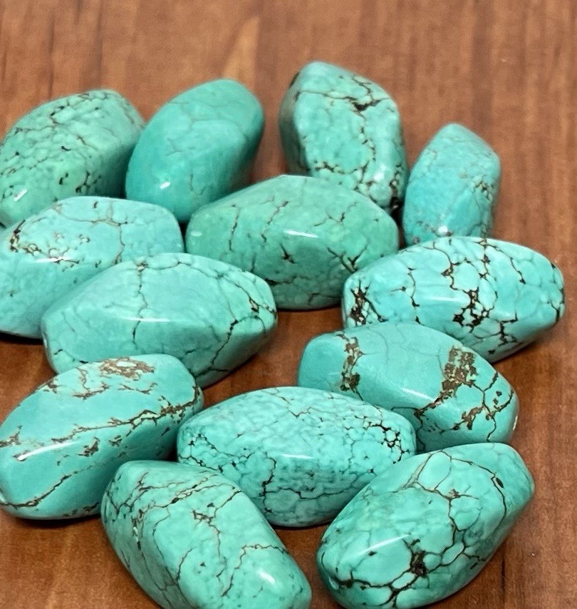 Large Turquoise Nugget Beads 15×30mm Natural Stone Center Drilled Beads