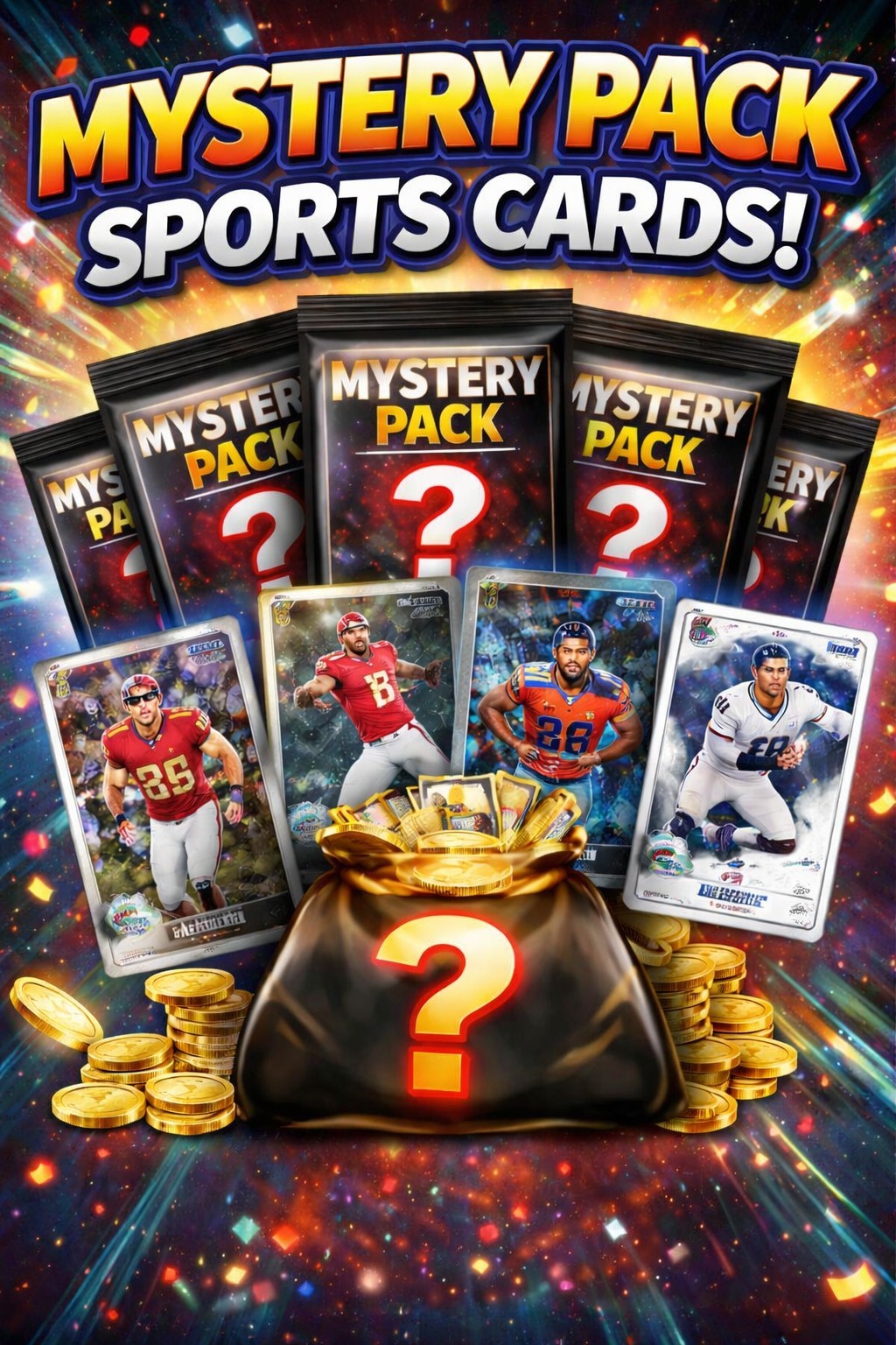 Mystery Pack Multi Sport | 12 Cards + 1 Patch, Numbered, Or Auto