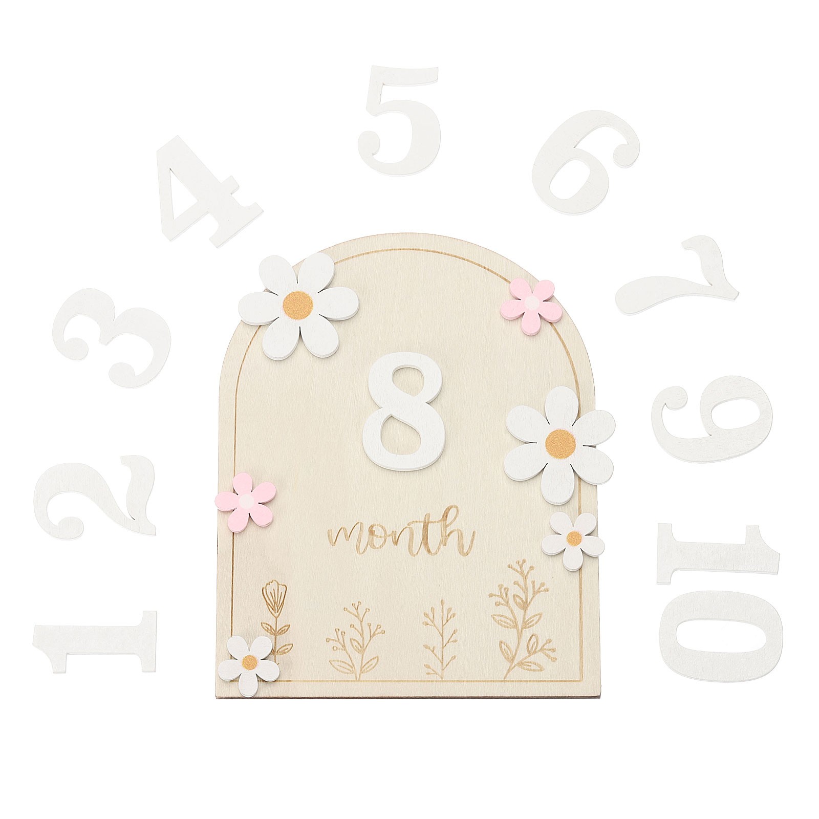 Monthly Milestones, Child Milestones Monthly Card (White, 6.3 x 5.6 Inch)