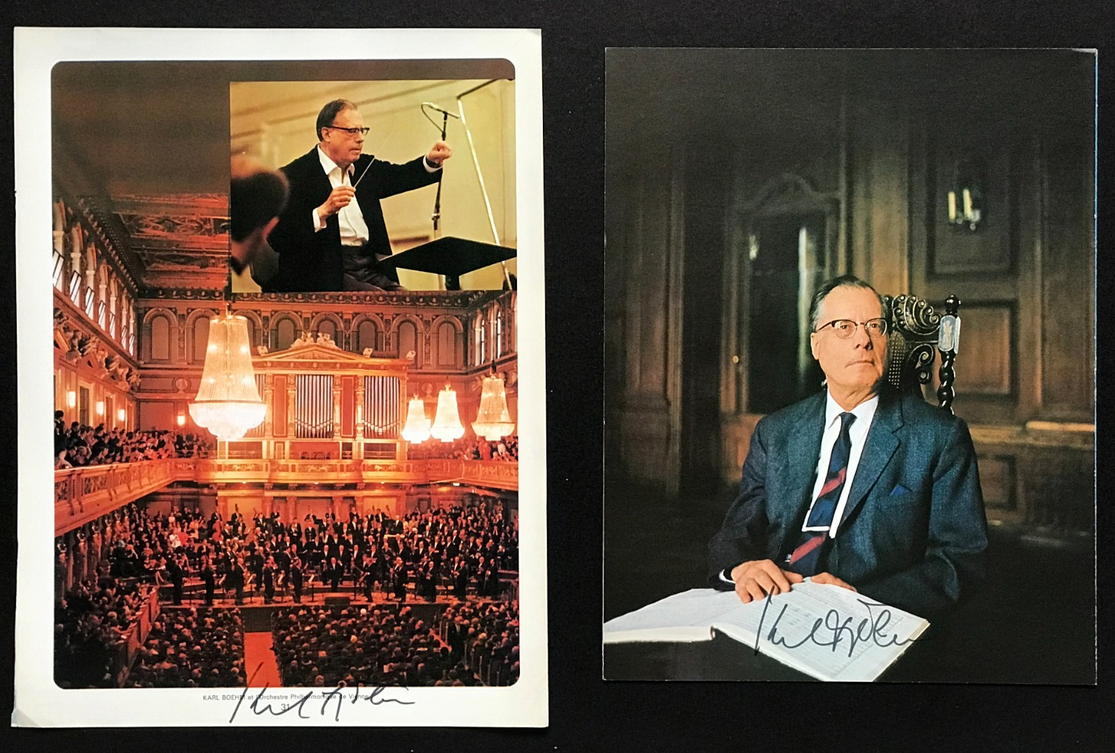 OPERA. TWO AUTOGRAPHS OF AUSTRIAN CONDUCTOR KARL BÖHM.