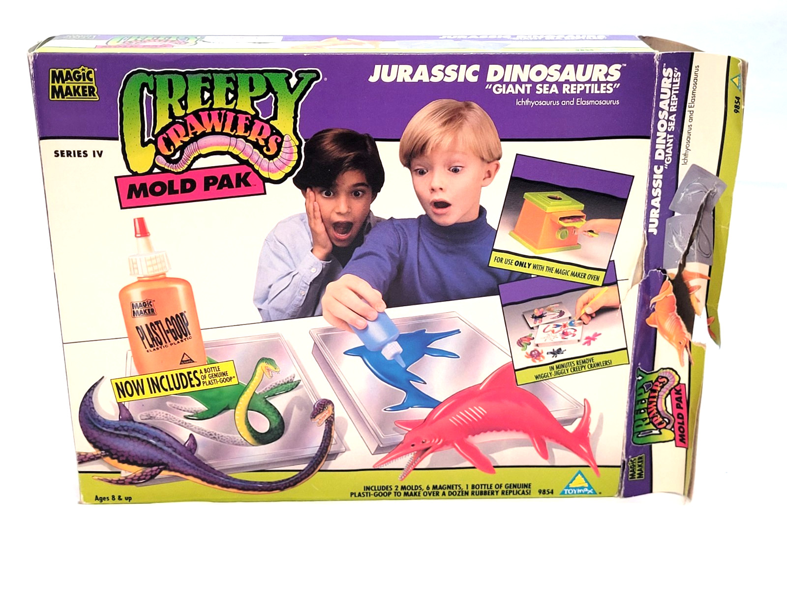 Creepy Crawlers Jurassic Dinosaurs Giant Sea Reptiles 2 Mold Pak 1992 w/ Goop