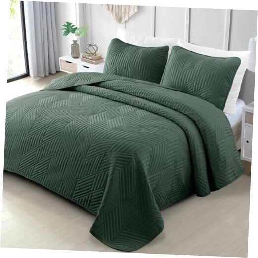  California King Quilt Bedding Set, Lightweight Green Oversized King 
