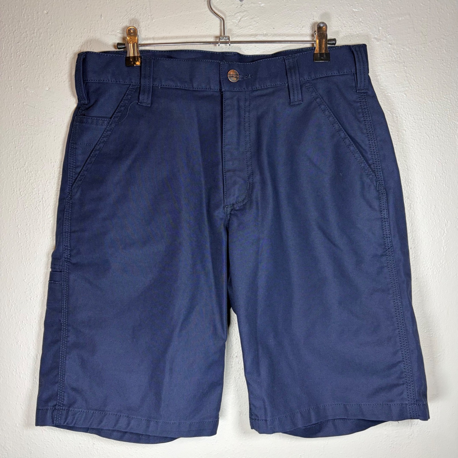 Carhartt Mens Relaxed Fit Canvas Work Shorts Navy Blue 103111 412 Size 32