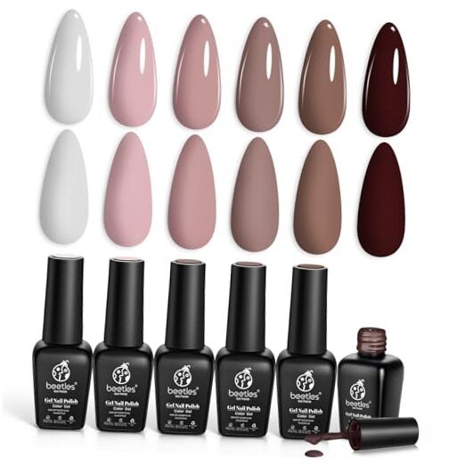 Beetles Neutral Gel Polish Set - Nude Pink Brown Neutral 0-0-0-Coffee Time