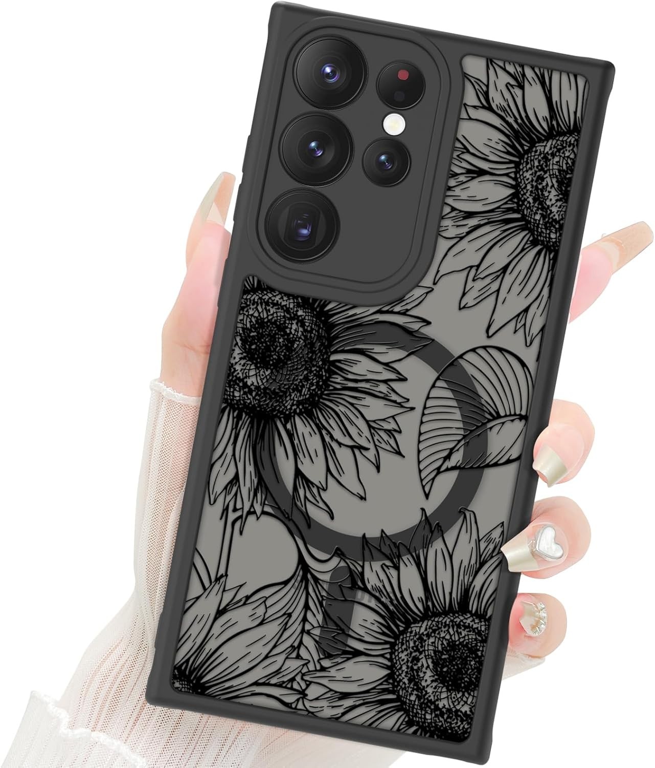 Samsung Galaxy S23 Ultra Case Matte Flowers Design Cute Sunflowers Anti-Scratch