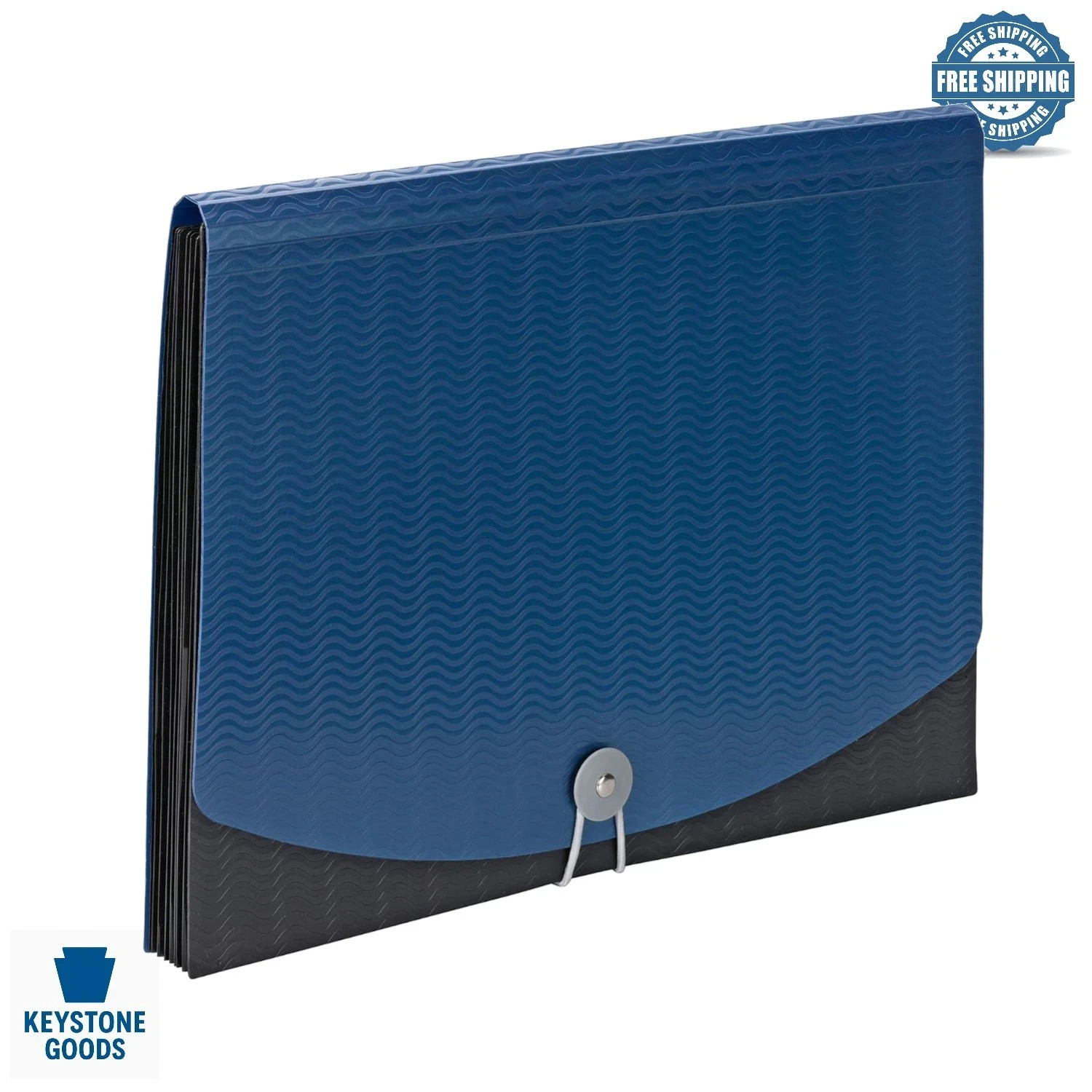 7-Pocket Poly Expanding File Folder Organizer with Flap & Cord Closure—Letter...