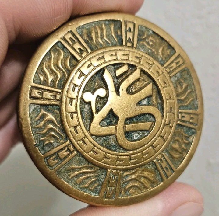 1 Antique Door Knob Mallory Wheeler Arabic K-21420 Drum 1890 Victorian Bronze 