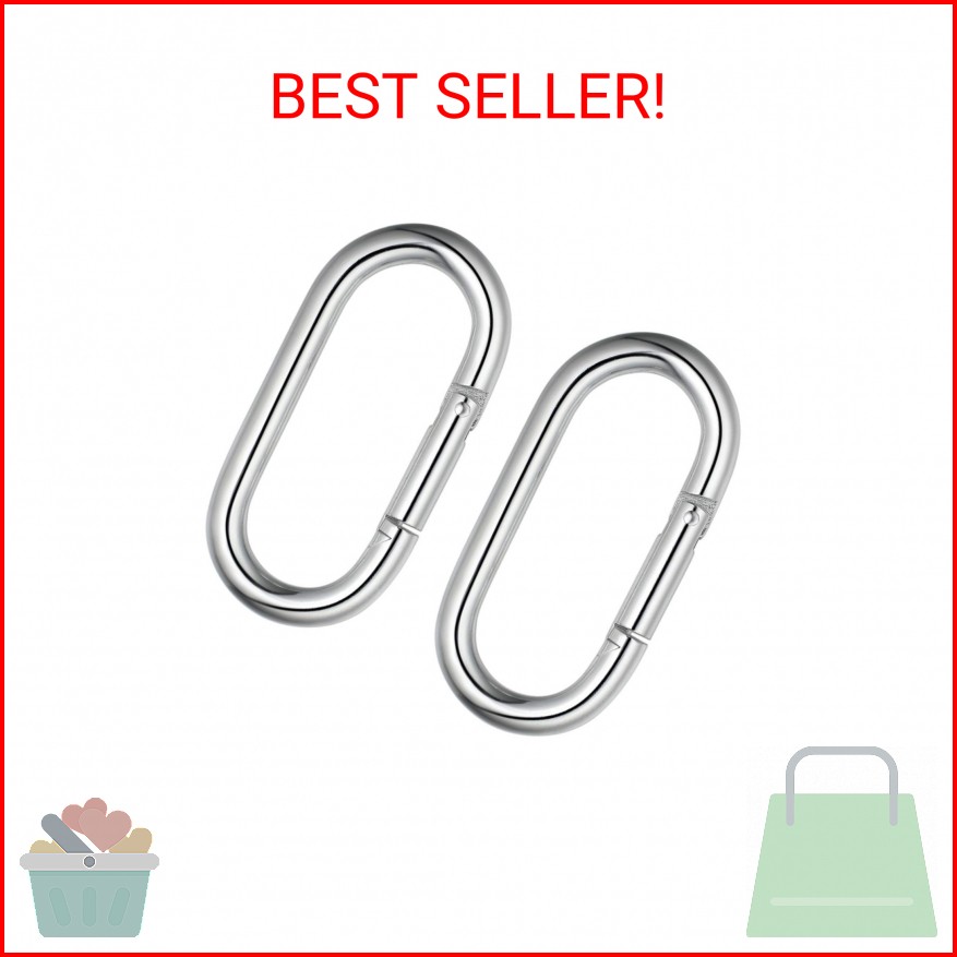 4 Inch Carabiner Clip Heavy Duty Spring Snap Hook Oval Shape 2pcs 10x100mm