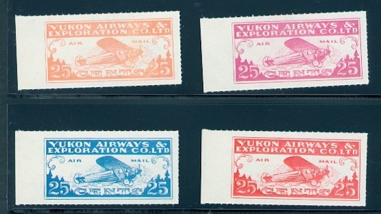 CANADA #CL42 YUKON AIRWAYS CINDERELLA COLOUR TRIALS MNH VF