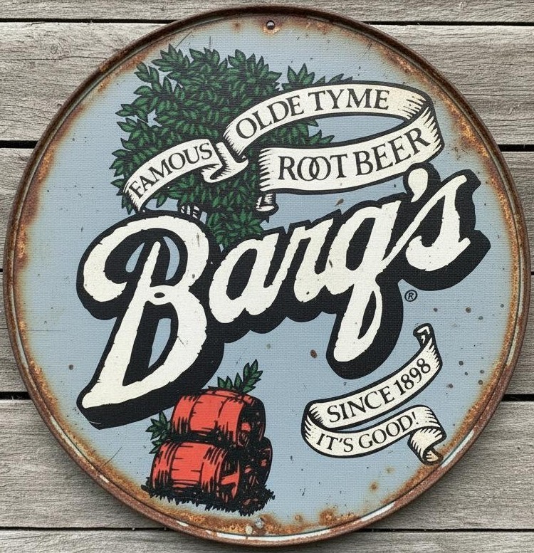 Barq's Root Beer 12" Diameter Vintage Novelty Metal Sign Made In USA