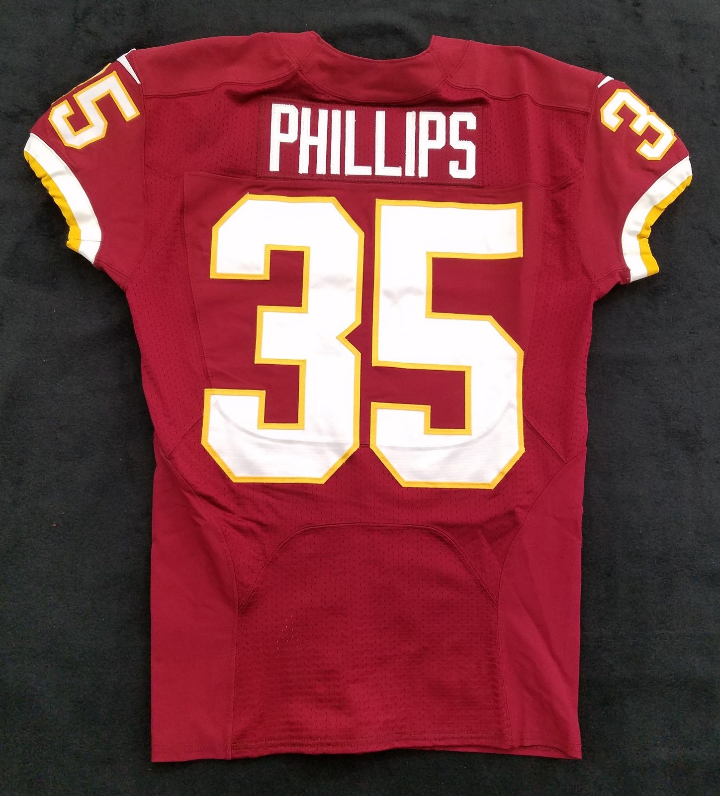 #35 Dashaun Phillips of Redskins NFL Game-Issued & Worn Home Jersey - 01805