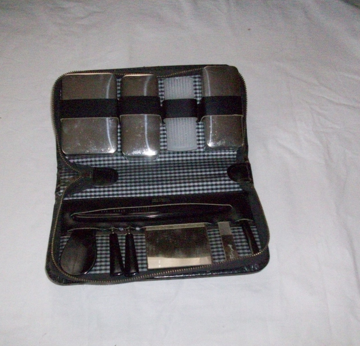 VINTAGE MEN'S ZIPPERED TRAVEL CASE GENUINE LEEATHER WESTERN GERMANY