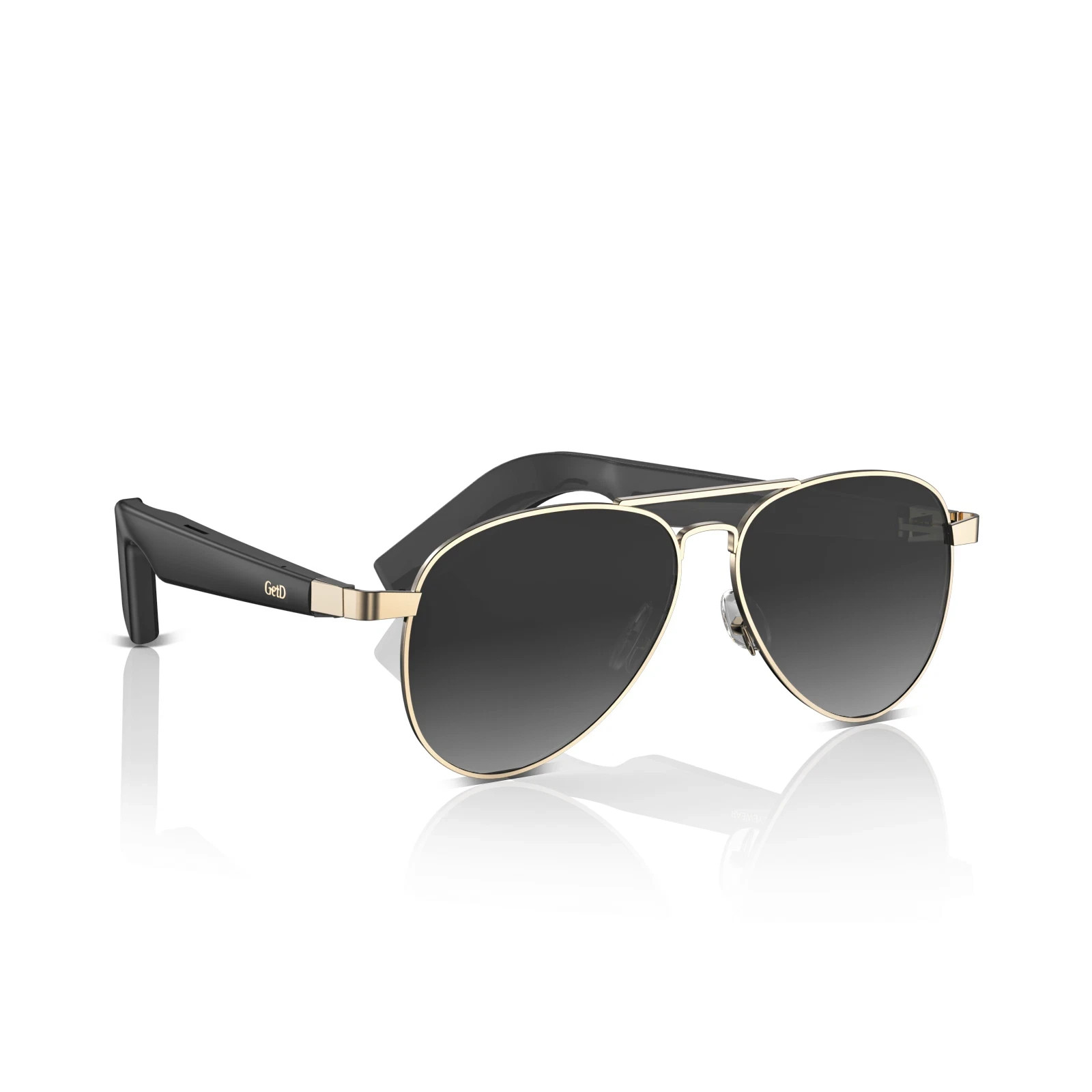 Bluetooth Smart Glasses Classic Aviator Sunglasses AI Translation with Speakers