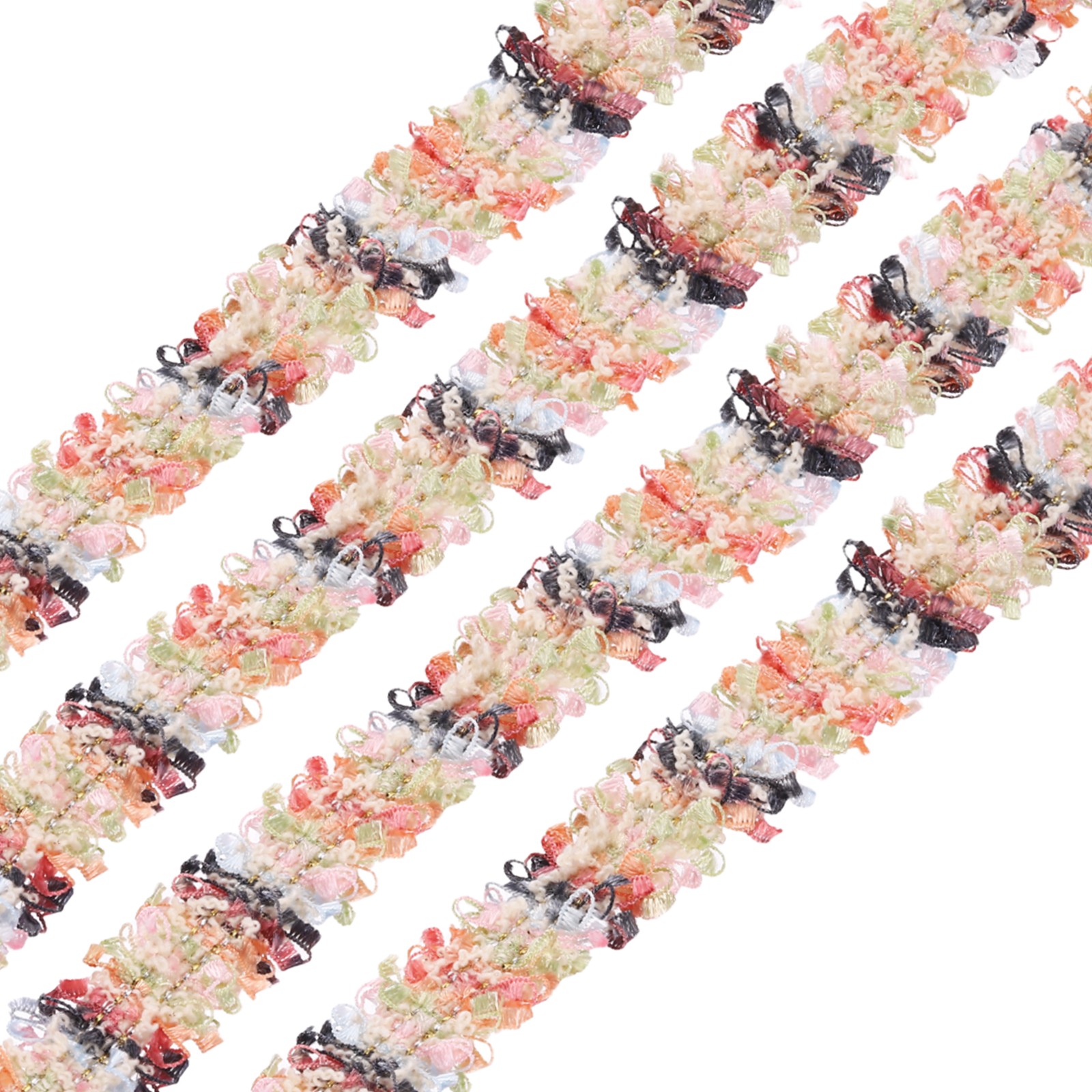 Braided Lace Trim, 10 Yards 0.6" Wide Sewing Edging Trim, Blue-Green-Pink-Gray