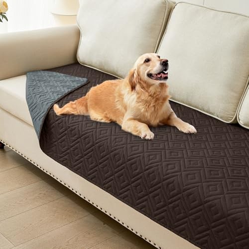  Waterproof Dog Blanket, Soft Pet Bed Blankets, 30x80 Inch Chocolate+dark Grey