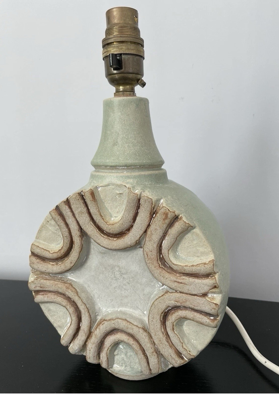 Bernard Rooke Studio Art Pottery Lamp Vintage Mid Century Signed