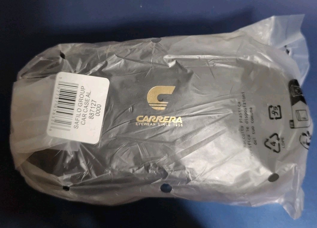 Carrera Black Hard Sunglass Case w/ Cleaning Cloth