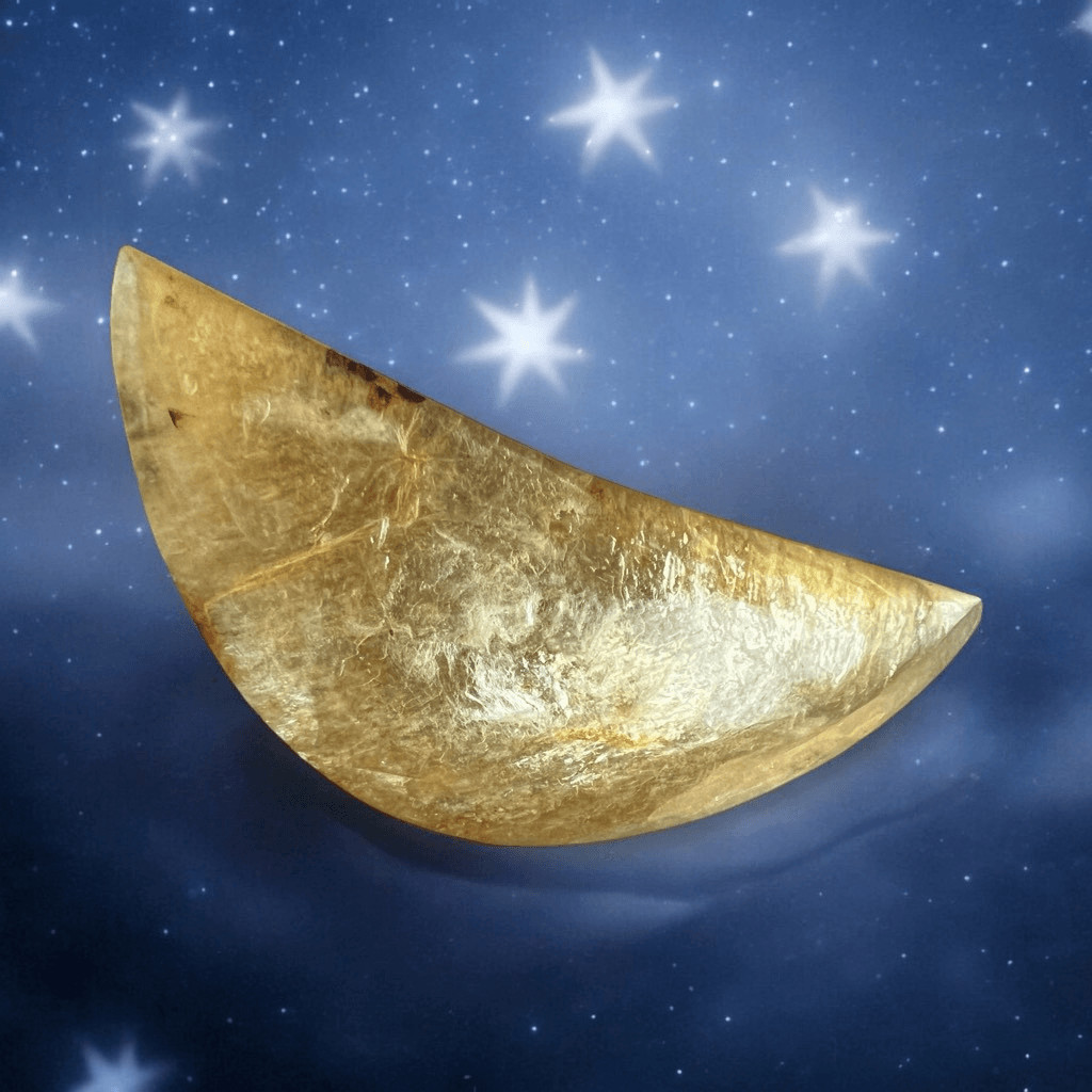 Golden Mica Crystal Crescent Moon Carving (7)