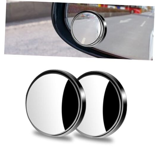 2 PCS Blind Spot Mirrors, 2" Round HD Glass Adjustable Wide Angle Rear View 