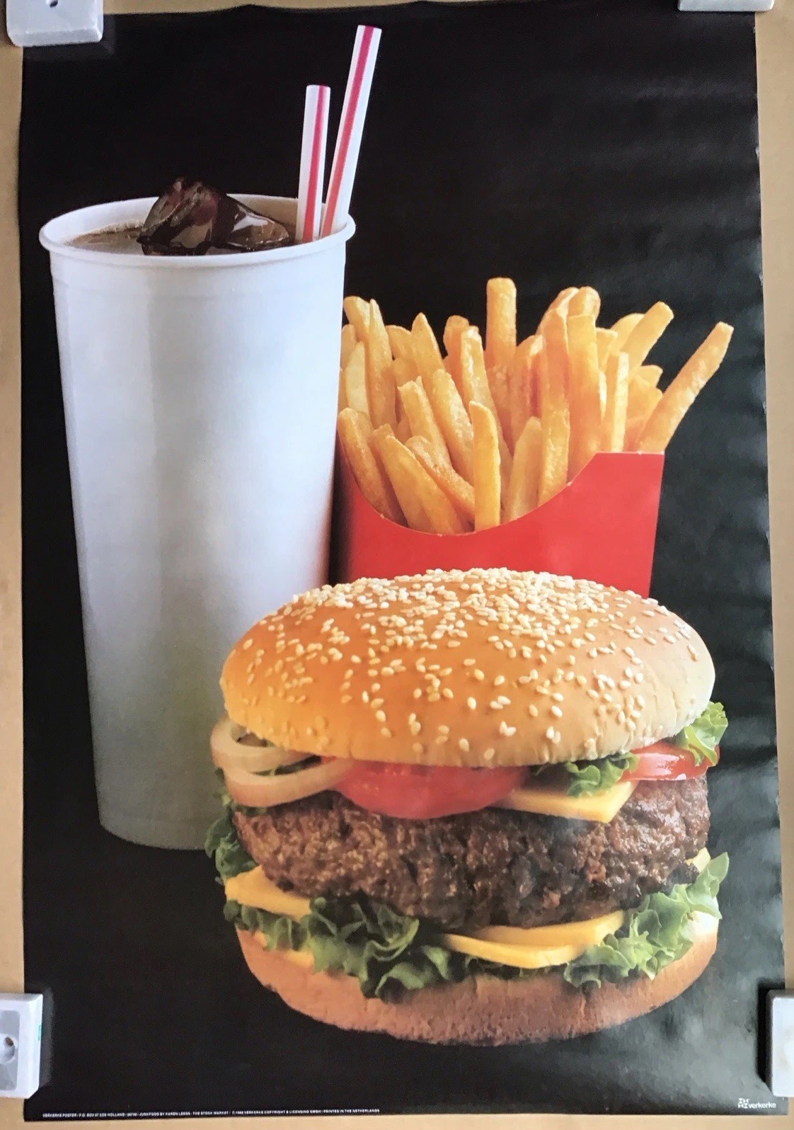 Junk Food Burger Fries And Soda Poster