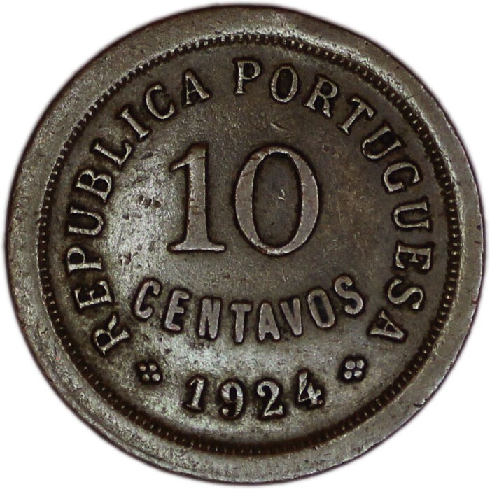 PORTUGAL coin 10 Centavos 1924 VF+
