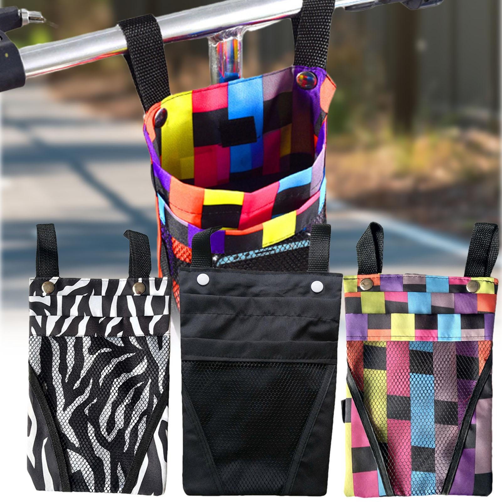 600D Canvas Bike Handlebar Bag Bike Pouch With Mesh Pocket Phone Water Bottl Bag