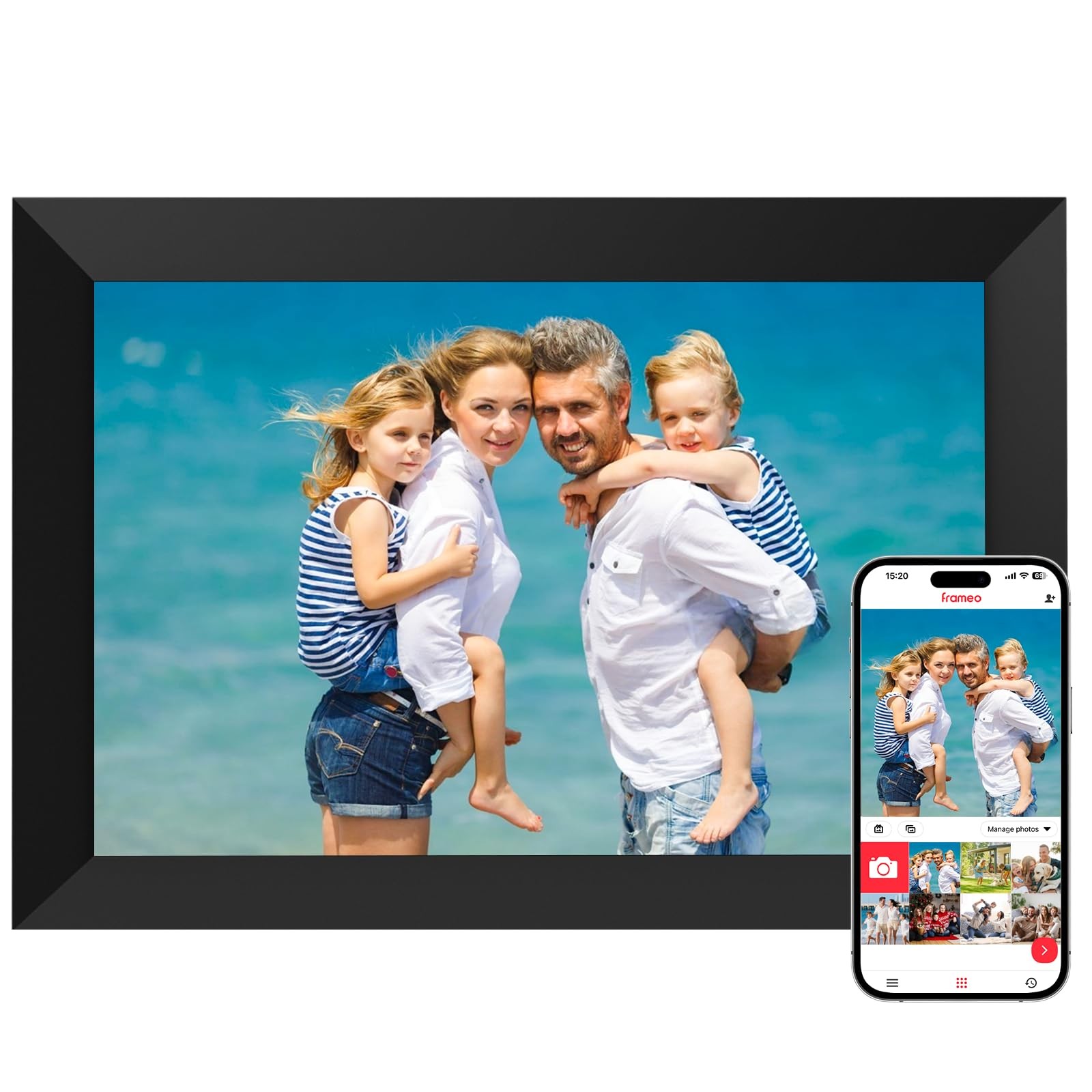 Frameo 10.1 Inch WiFi Digital Picture Frame, Digital Photo Frame with 1280x80...