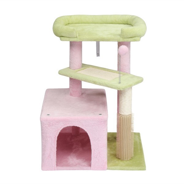 27.5-inch cat tree, multi-tiered cat tower with scratching post and cushion