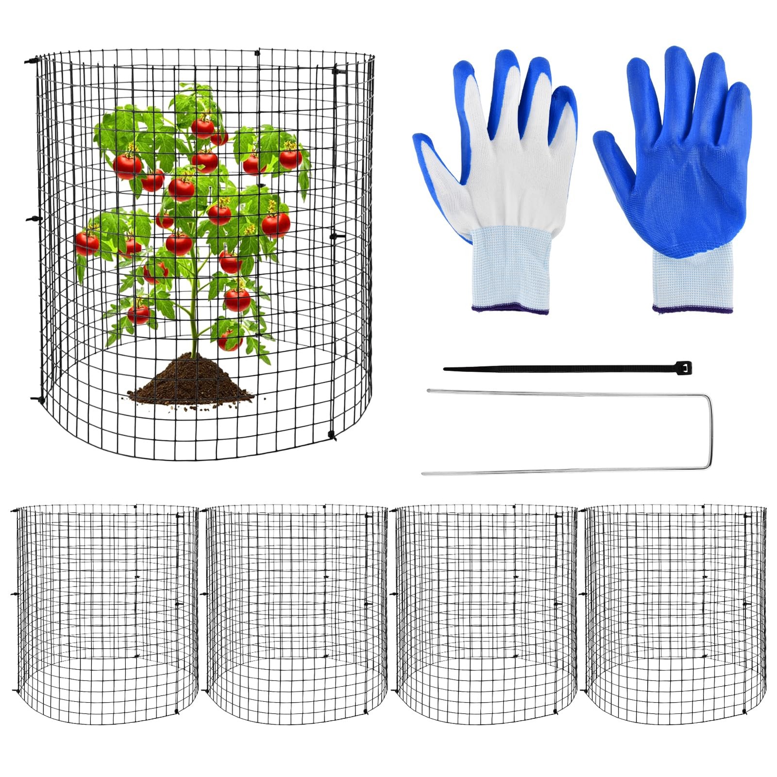 15 Pcs Plant Protector from Animals, 11.8"x 11.8" Wire Black 