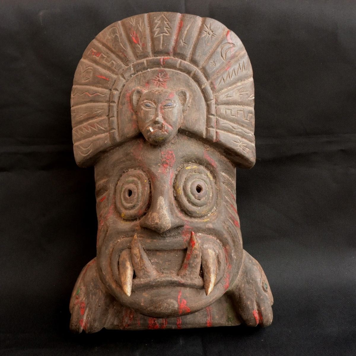 Pre-Columbian Moche Ceremonial Wooden Mask