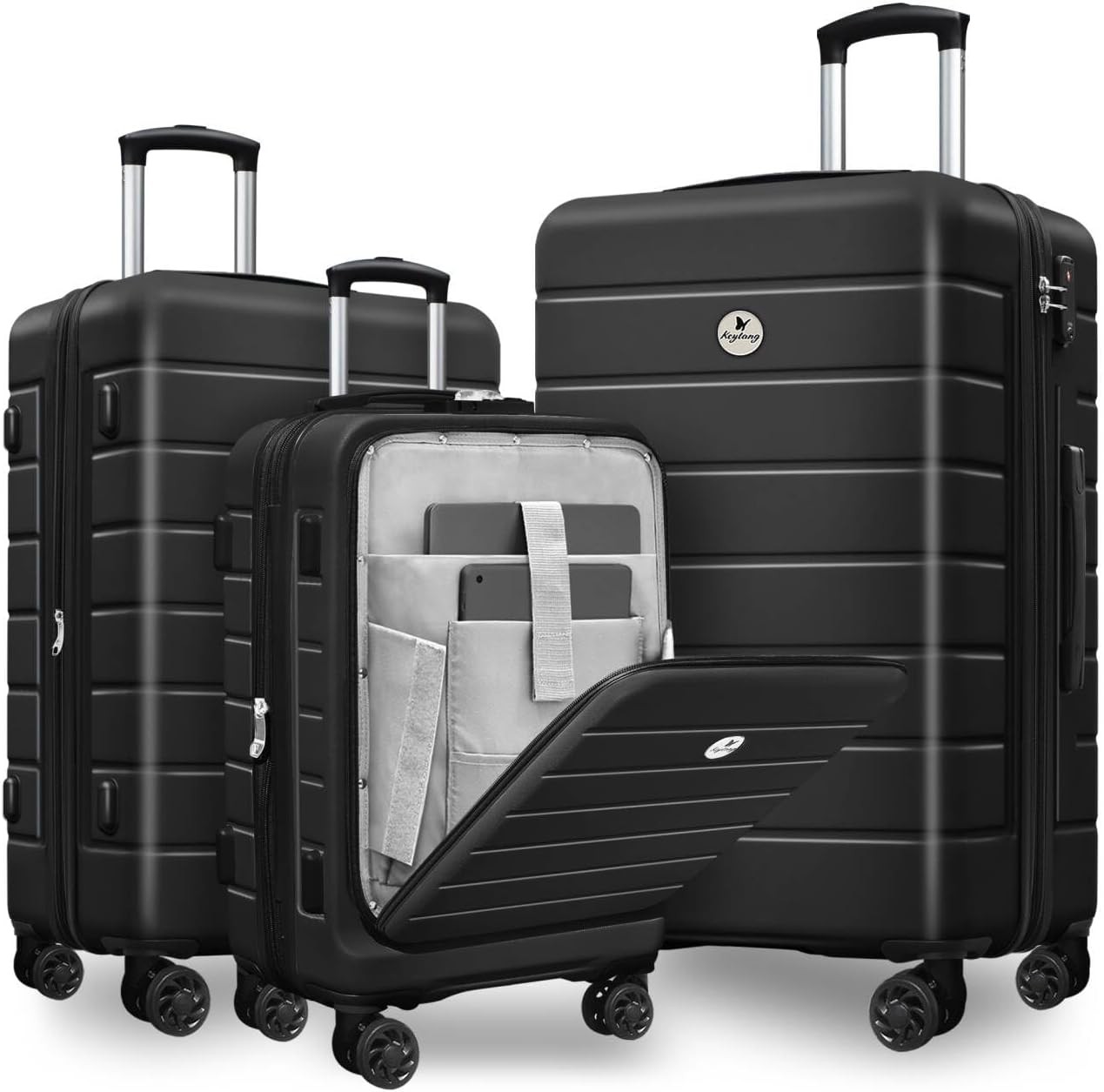 KEYTANG 3-Piece Luggage Set Hardside Suitcase TSA Lock Spinner Wheels 20/24/28