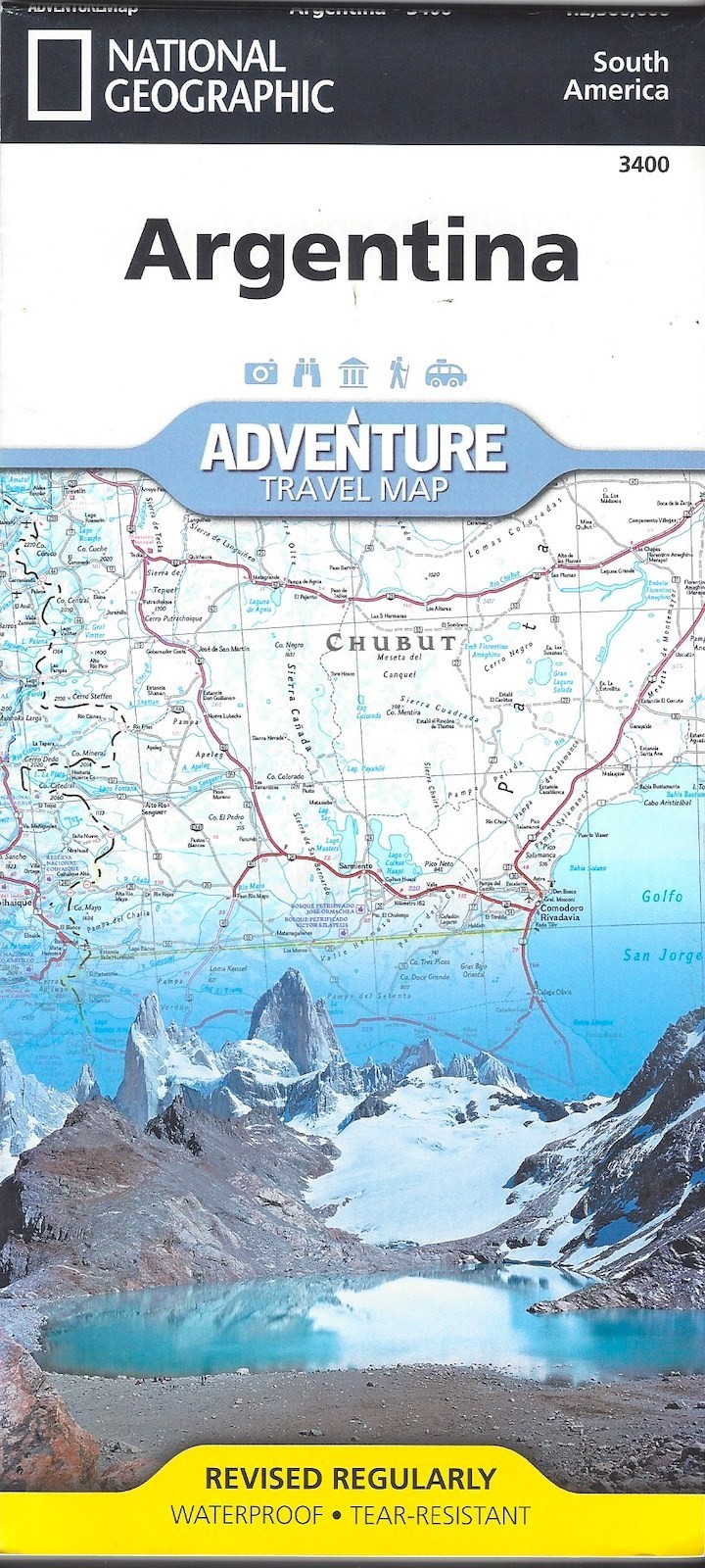 Map of Argentina, by National Geographic Adventure Maps #3400