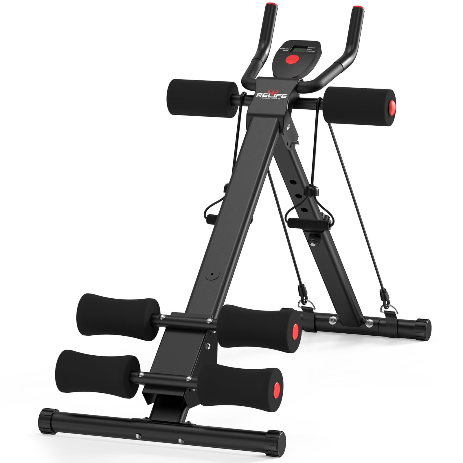 RELIFE REBUILD YOUR LIFE AB Workout Machine Adjustable Ab Trainer Machine Fol...