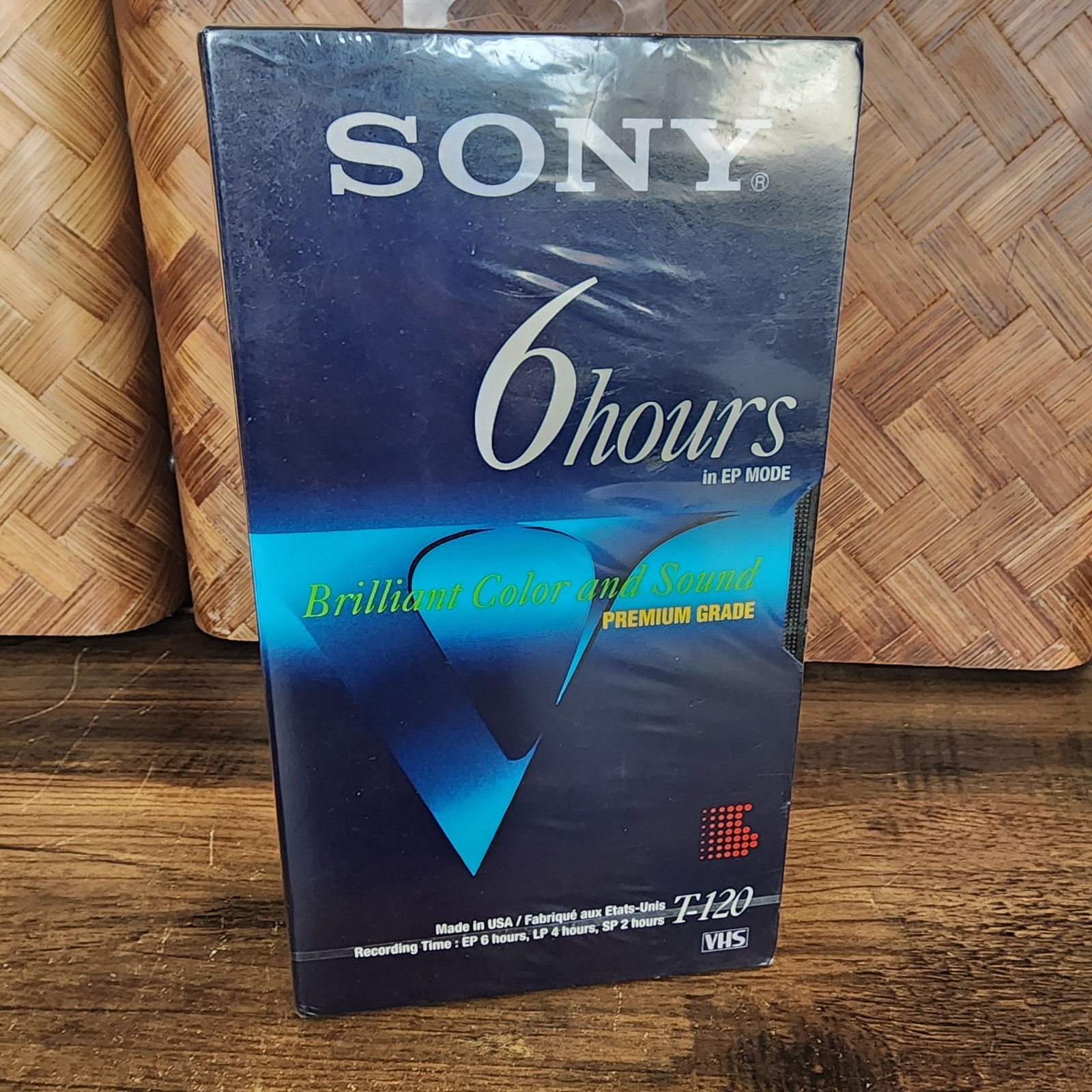 Sony 6 Hrs T-120 VHS VCR Tapes Blank Premium Grade Brand New Wrapped Lot of 2