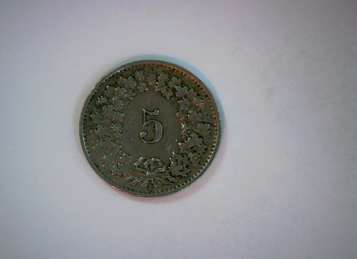 Switzerland 1949 5 Rappen Swiss 5 Rappen (Helvetia bust / wreath) Coin