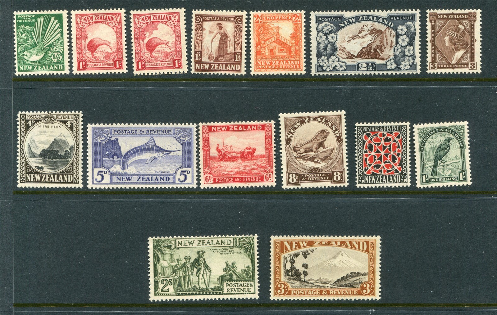 New Zealand #185-198 Pied Fantail Complete Set [Mint Never Hinged]