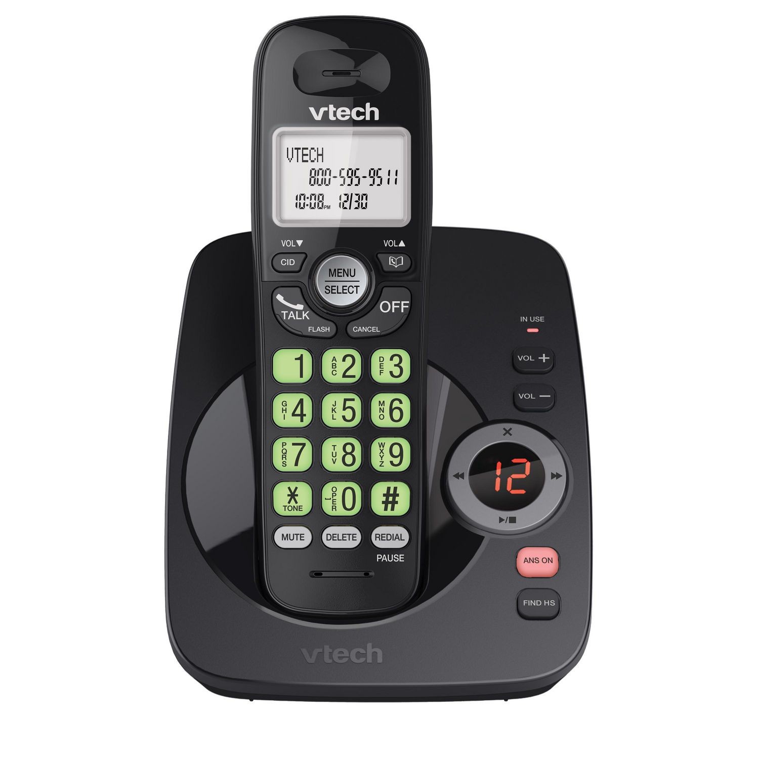 VTech CS6224-11 Cordless Answering System with Caller ID, Black