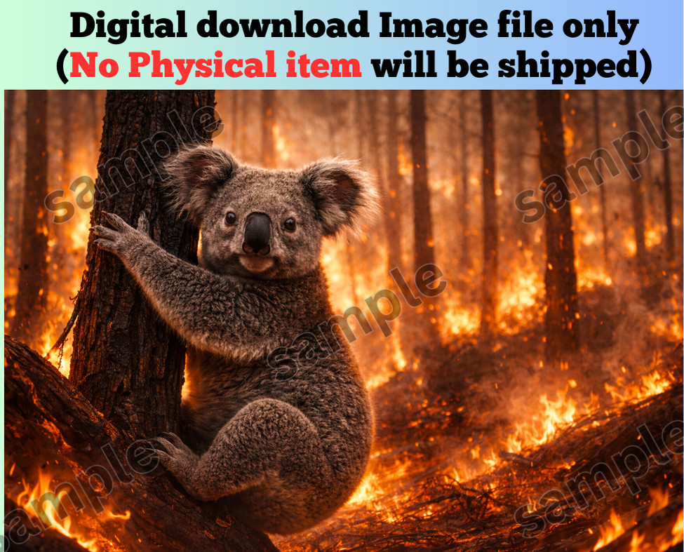 Koala bear AI picture digital background for pc phone art print photo 2026 New