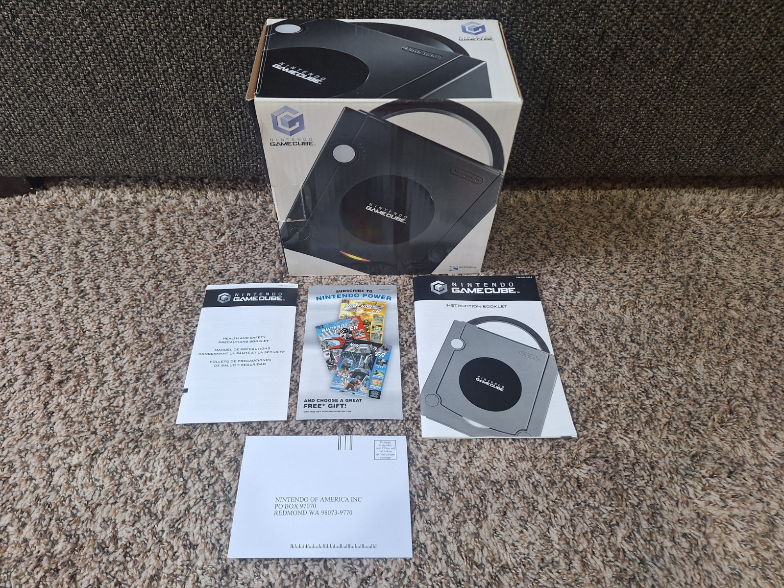 Nintendo Gamecube Console Box Only With Paperwork Manuals Black